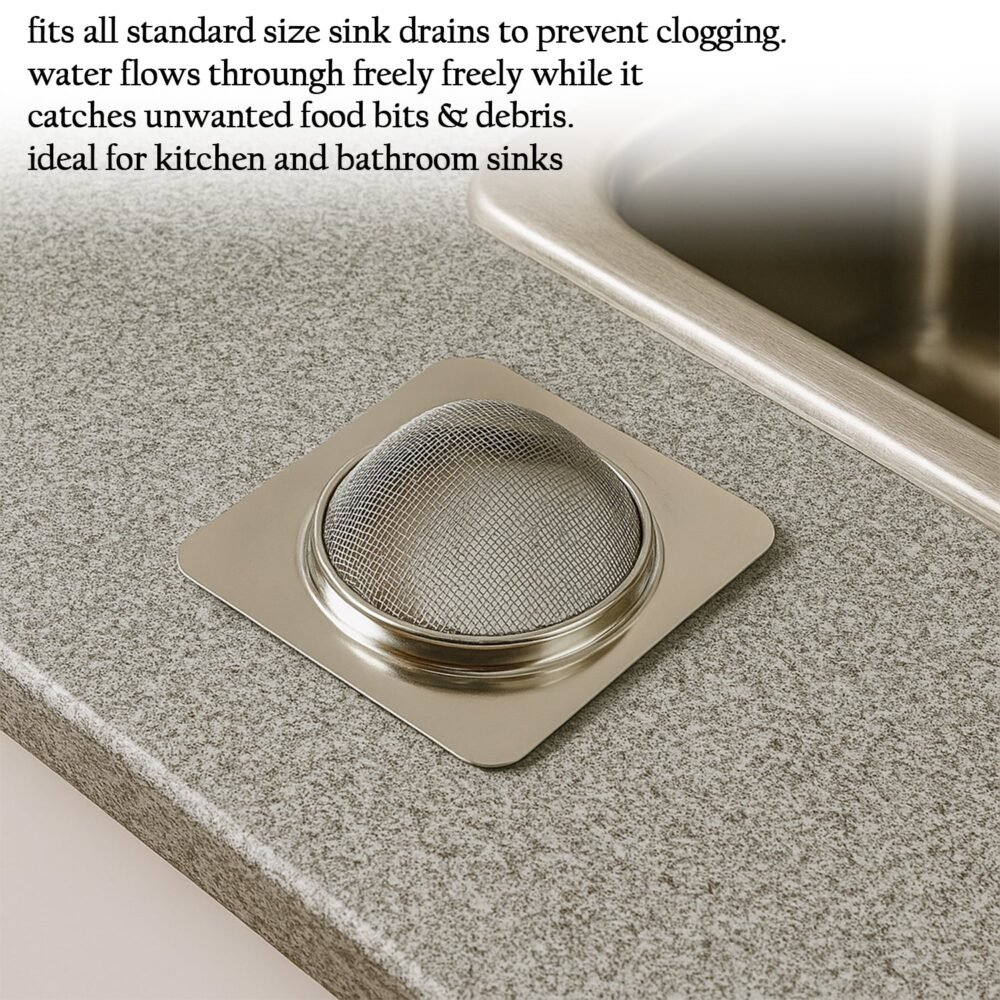 Stainless Steel Sink Strainer – Rustproof Square Filter