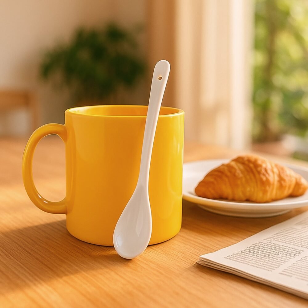 Plastic Mug with Matching Spoon – Heat-Resistant & Ergonomic
