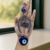 Evil Eye Hanging with Elephant & Horseshoe – Protective Wind Chime