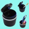 Portable Car Ashtray with Lid and Blue LED Light – Smokeless & Odour-Free