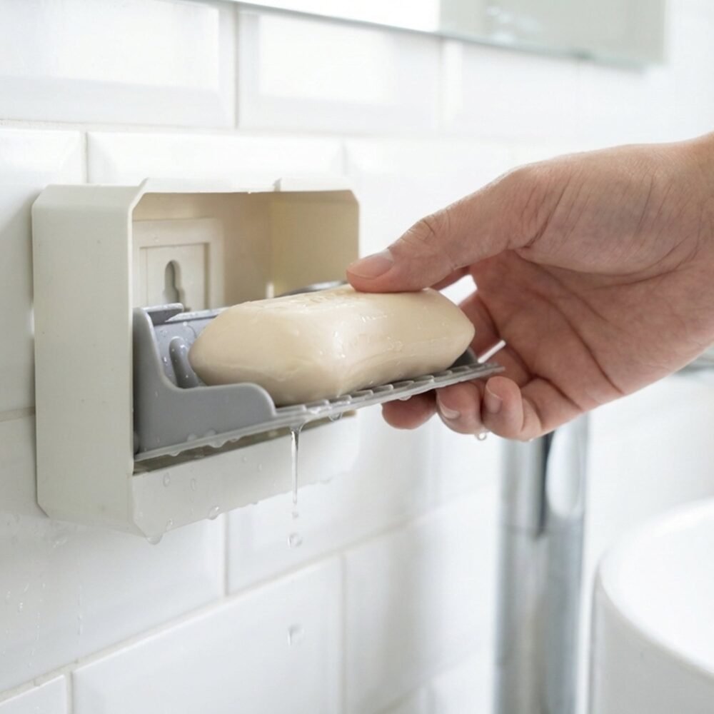 Wall Mounted Soap Holder – Self-Draining Tray for Hygiene & Space Saving