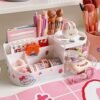 Vanity Organizer with Rotating Tray & Drawers for Easy Storage