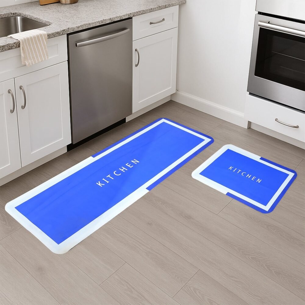 Anti-Slip Kitchen Floor Mat Set – Cushioned, Water-Resistant 2-Piece