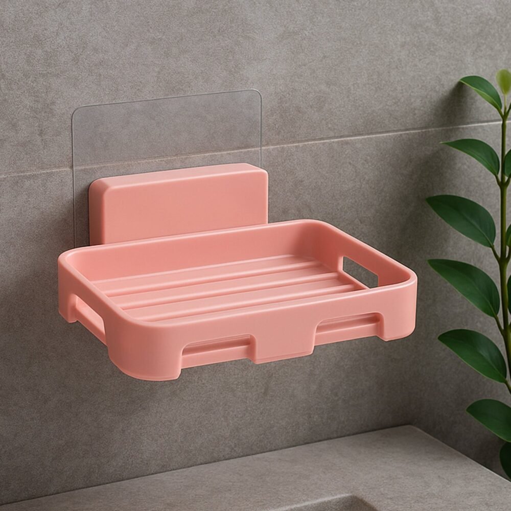 Self Adhesive Soap Dish Holder – Durable Wall Mounted Tray