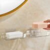 Transparent Wall Mounted Soap Dish Holder – Self Adhesive 2 Pc
