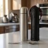 Stainless Steel Vacuum Flask – 1000ML with Carry Bag & Spoon
