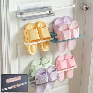 02_SlippersHanger.jpg Wall Mounted Slipper Stand – Space Saving Footwear Organizer