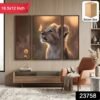 Lion Cub Wall Art – Vibrant 3-Panel MDF Wall Decor