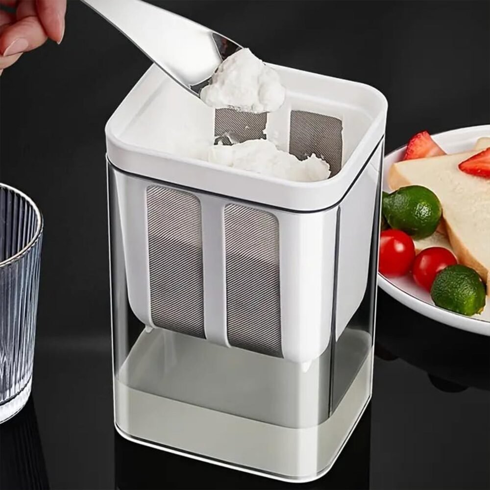 Yogurt Strainer with Storage Container – 1100ml Plastic & Steel