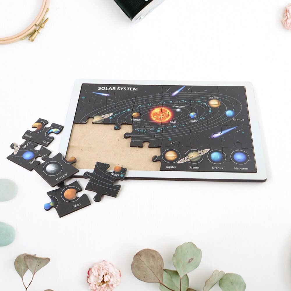Solar System Puzzle for Kids – Educational Wooden Space Toy