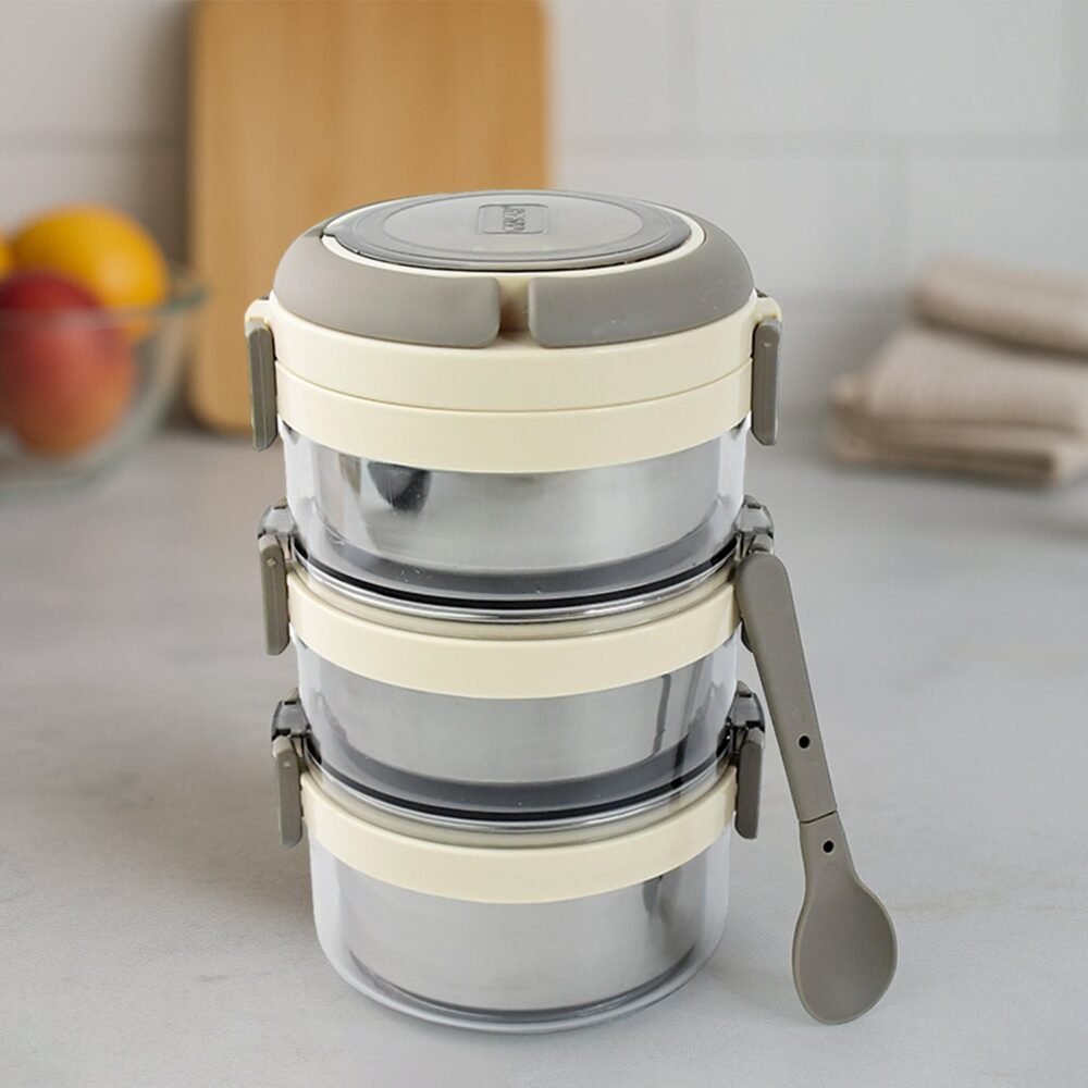 02_bfc31665-fb69-469d-8b82-6a15b82a265e.jpg Insulated Stainless Steel Lunch Box Set – Leakproof 3-Tier Tiffin