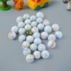 Glass Marbles Pack of 30 – Classic White with Colorful Swirls
