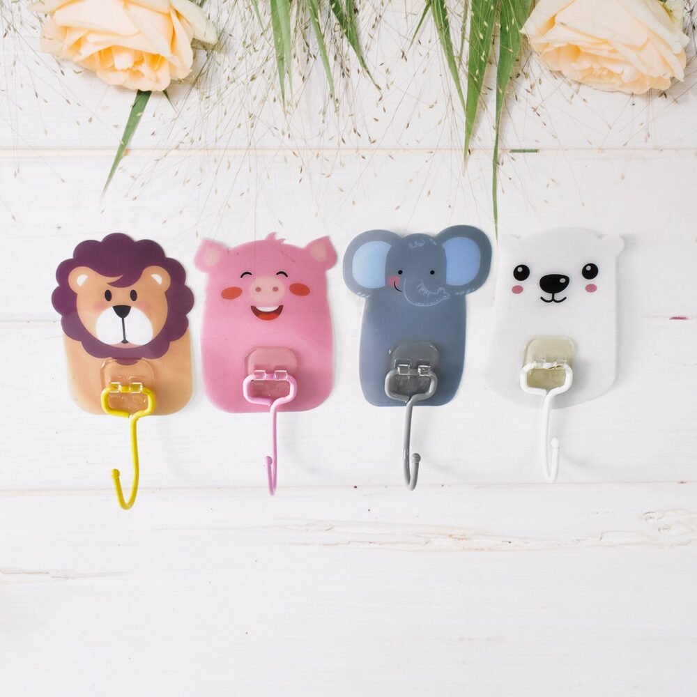Wall Mounted Cartoon Hooks – Self-Adhesive, Kid-Friendly Design