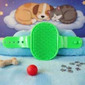 Pet Grooming Bath Brush – Soft Bristles with Adjustable Strap