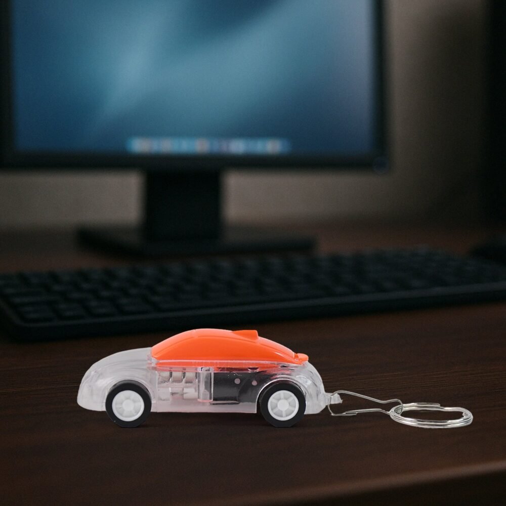 Mini Car LED Keychain Light – Bright Flashing Headlights Toy