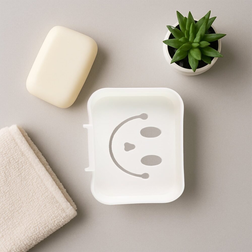 Wall Mounted Soap Dish Holder – Self Adhesive with Drainage