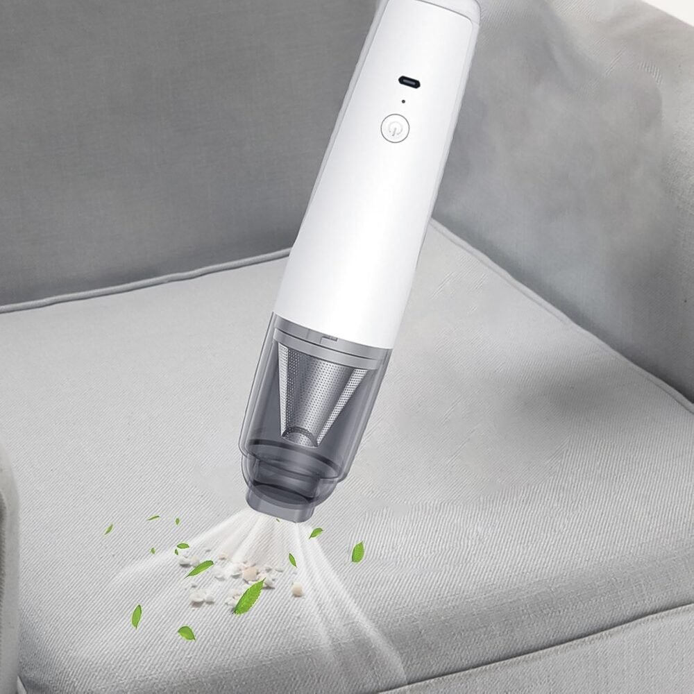 Mini Handheld Vacuum Cleaner – Cordless Rechargeable with 5 Nozzles