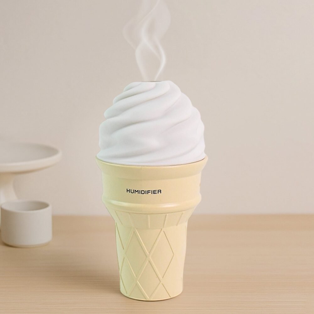 Ice Cream Cone Humidifier – Portable Air Freshener with LED
