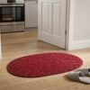 Red Oval Non-Slip Floor Mat – Durable & Soft for Indoor Use