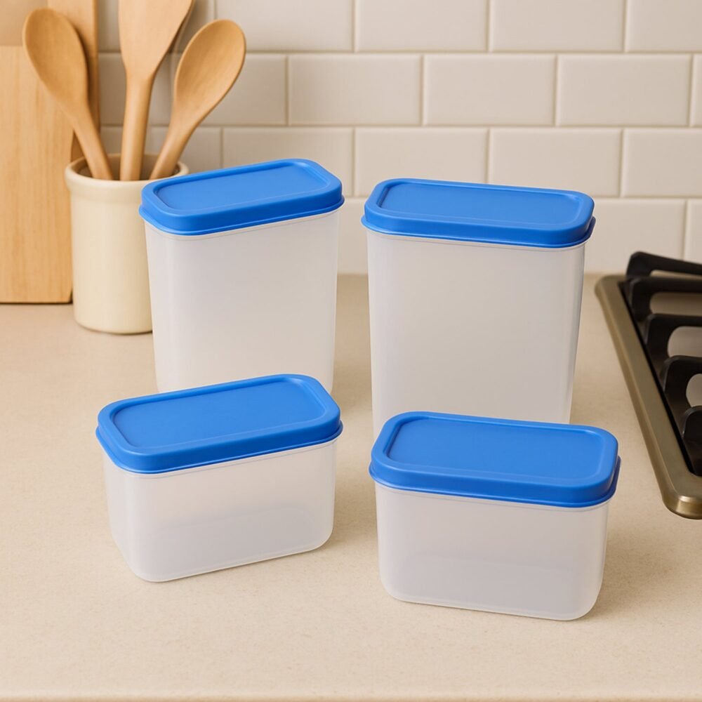 Plastic Airtight Storage Containers – 4-Pc Kitchen Set