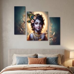 Krishna Flute Wall Art – Vibrant & Sacred Home Decor