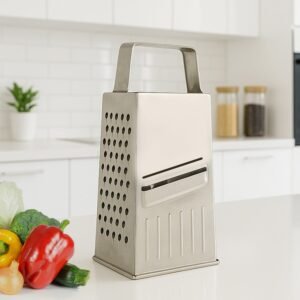 02_grater.jpg Stainless Steel 5-in-1 Grater and Slicer – Durable Kitchen Tool