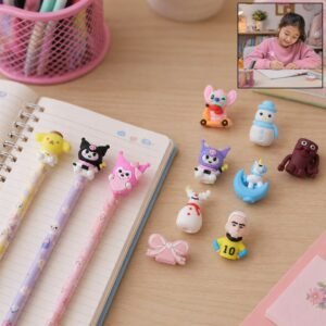 Cute Cartoon Pencil Topper Cap – Fun & Protective Stationery Accessory