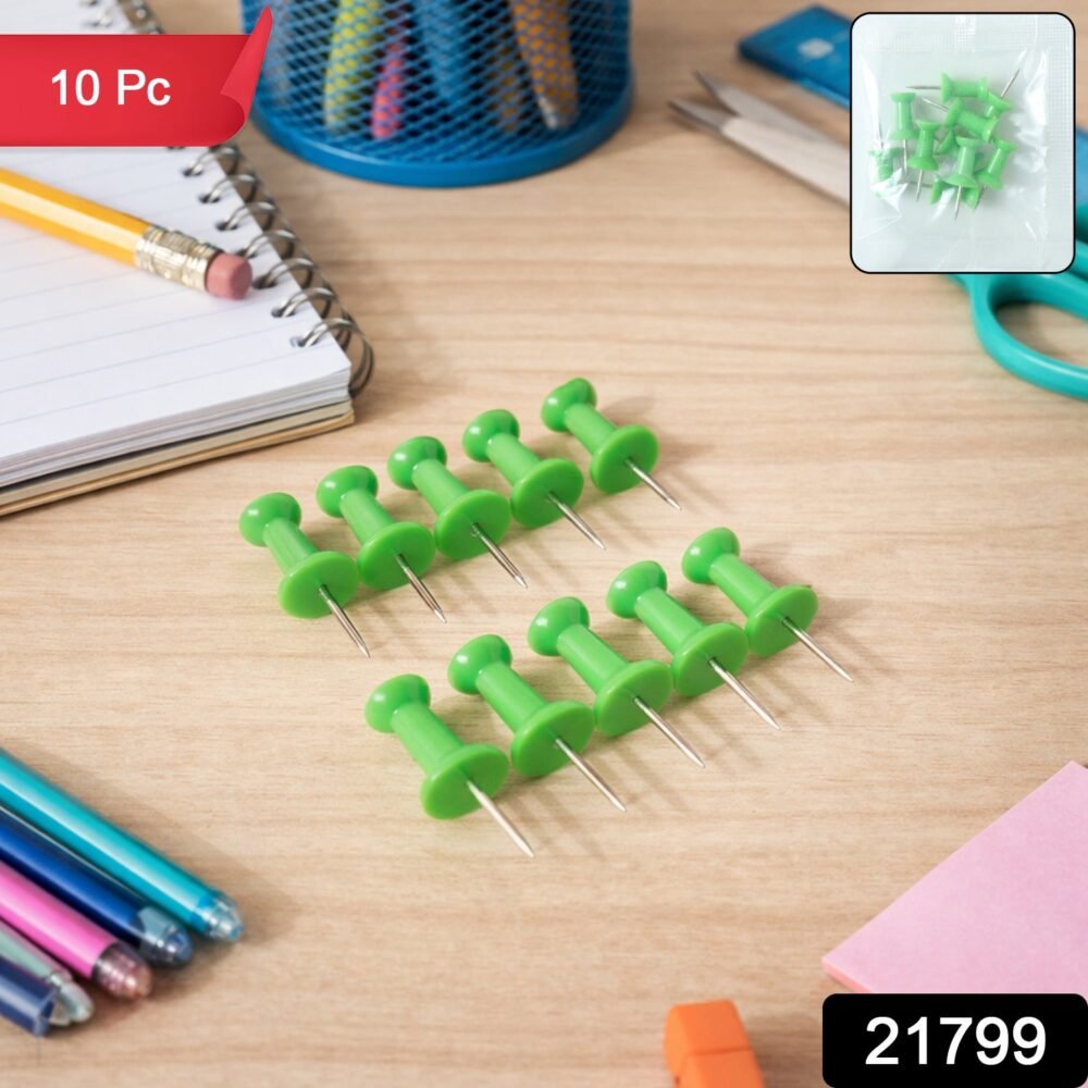 Green Push Pins – Strong Metal & Easy Grip for Notice Boards