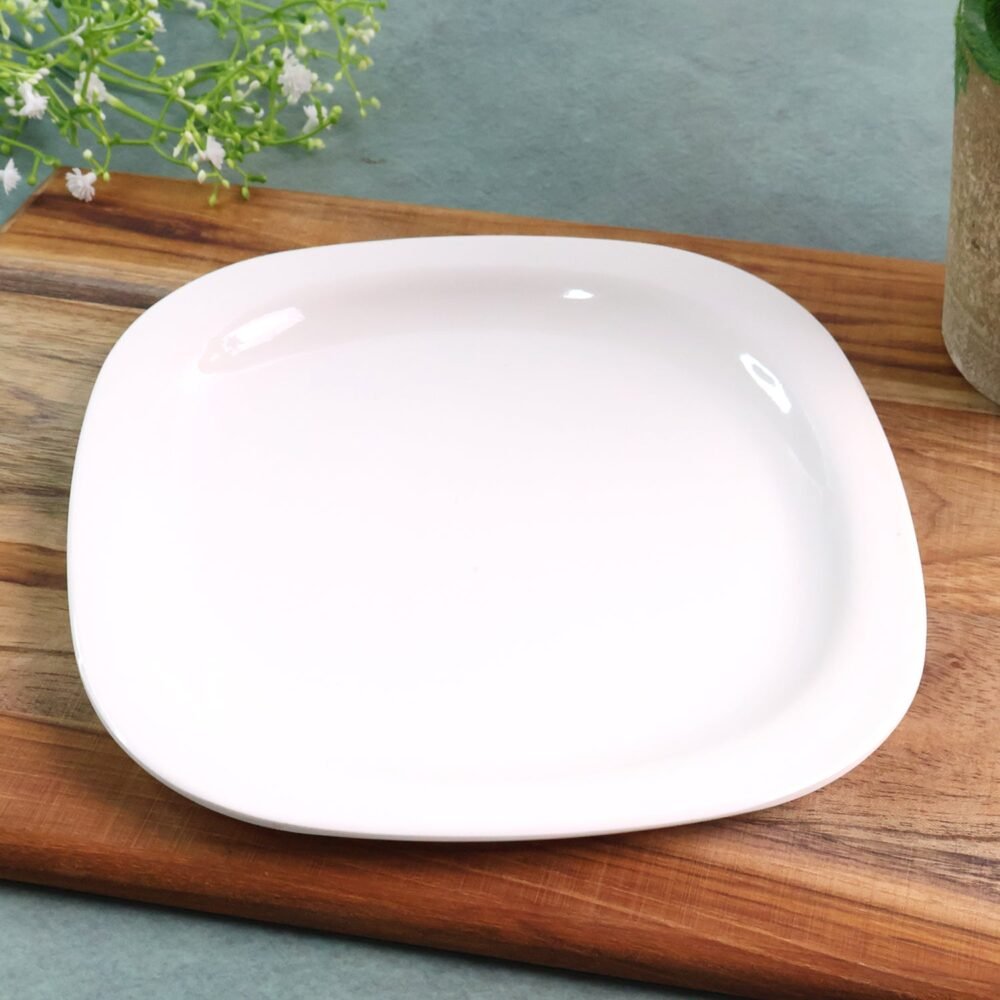 Square Dinner Plate 32 cm – Durable Elegant White Serving Plate