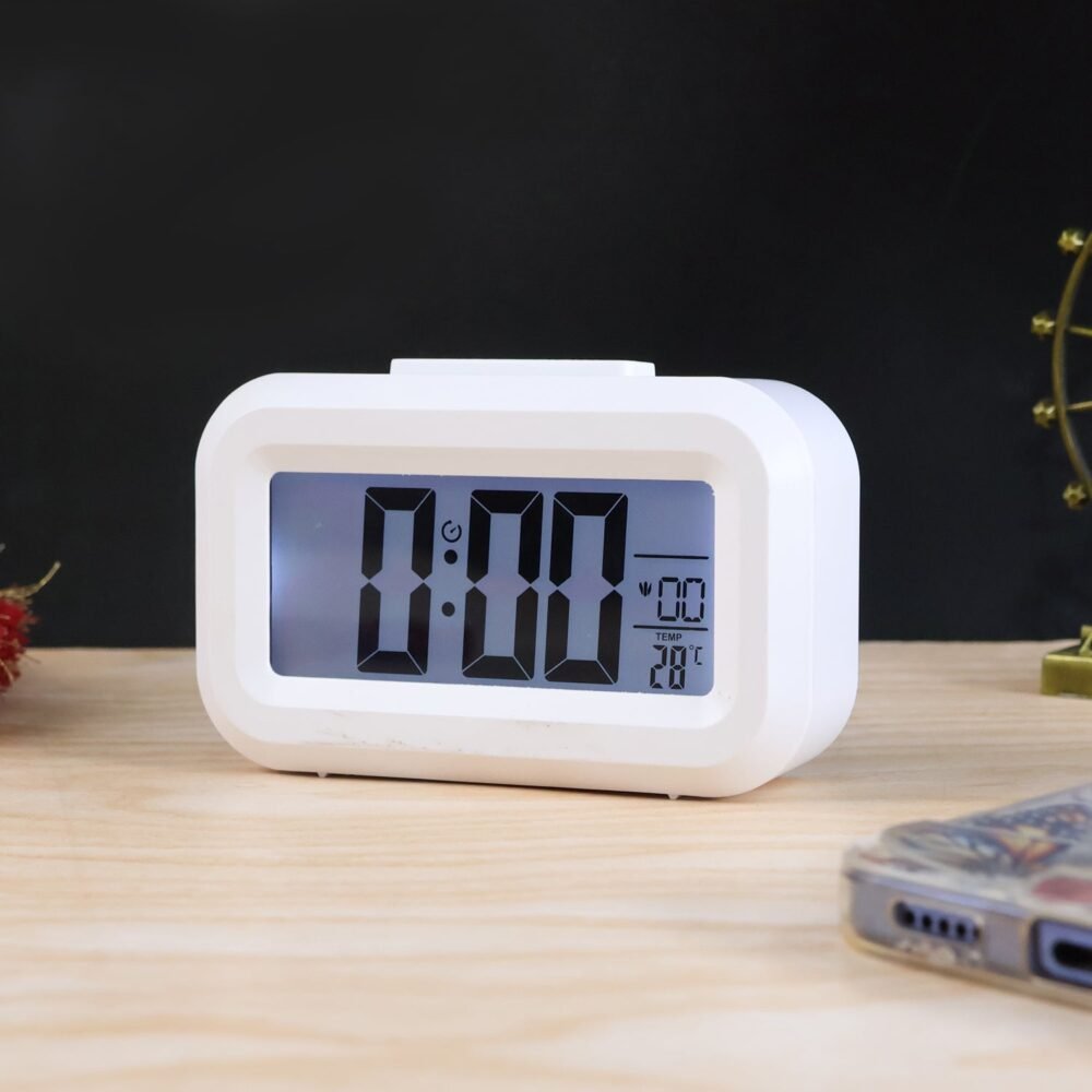 Digital LED Alarm Clock – Compact with Temperature & Night Light