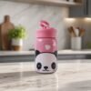 Glass Drinking Bottle – Durable & Cute Cartoon Design