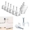 Plastic Cable Clips – Durable Steel Nail Wire Holders, 20 Pcs