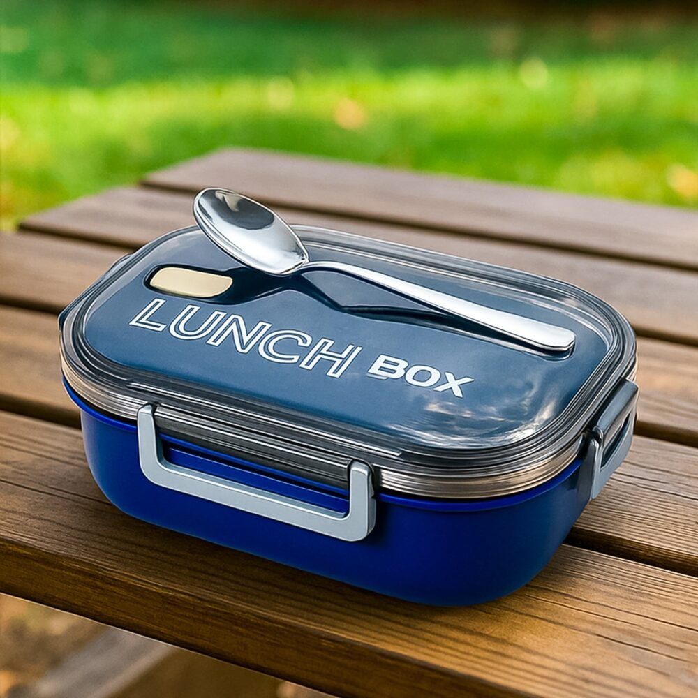 Steel Lunch Box – Airtight, Leak-Proof, Dual Compartment 1000ml