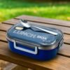 Steel Lunch Box – Airtight, Leak-Proof, Dual Compartment 1000ml
