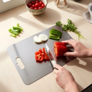 Large Stainless Steel Cutting Board – 31x20.5cm with Scale