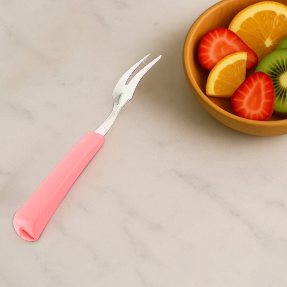 Stainless Steel Fruit Fork Set – 10 Durable Mini Forks with Soft Grip