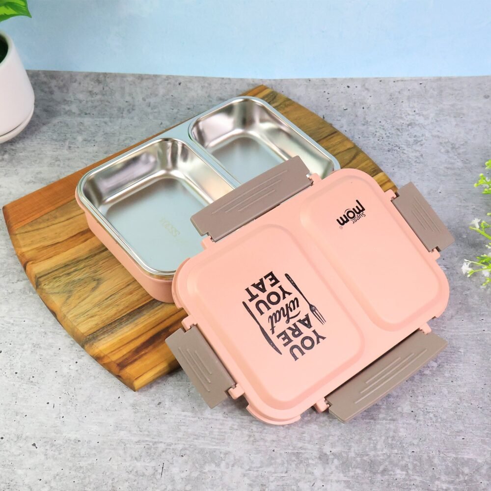 Stainless Steel Lunch Box – 2 Partition Leak-Proof Tiffin