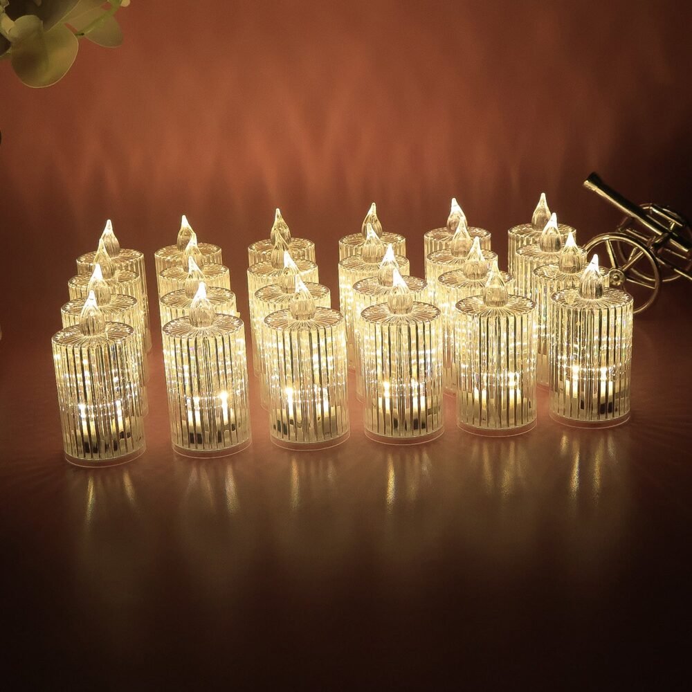 LED Flameless Decorative Candle Set – Smokeless Crystal Design