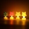 Star LED Tealight Candles (Set of 4) – Flameless Festive Decor