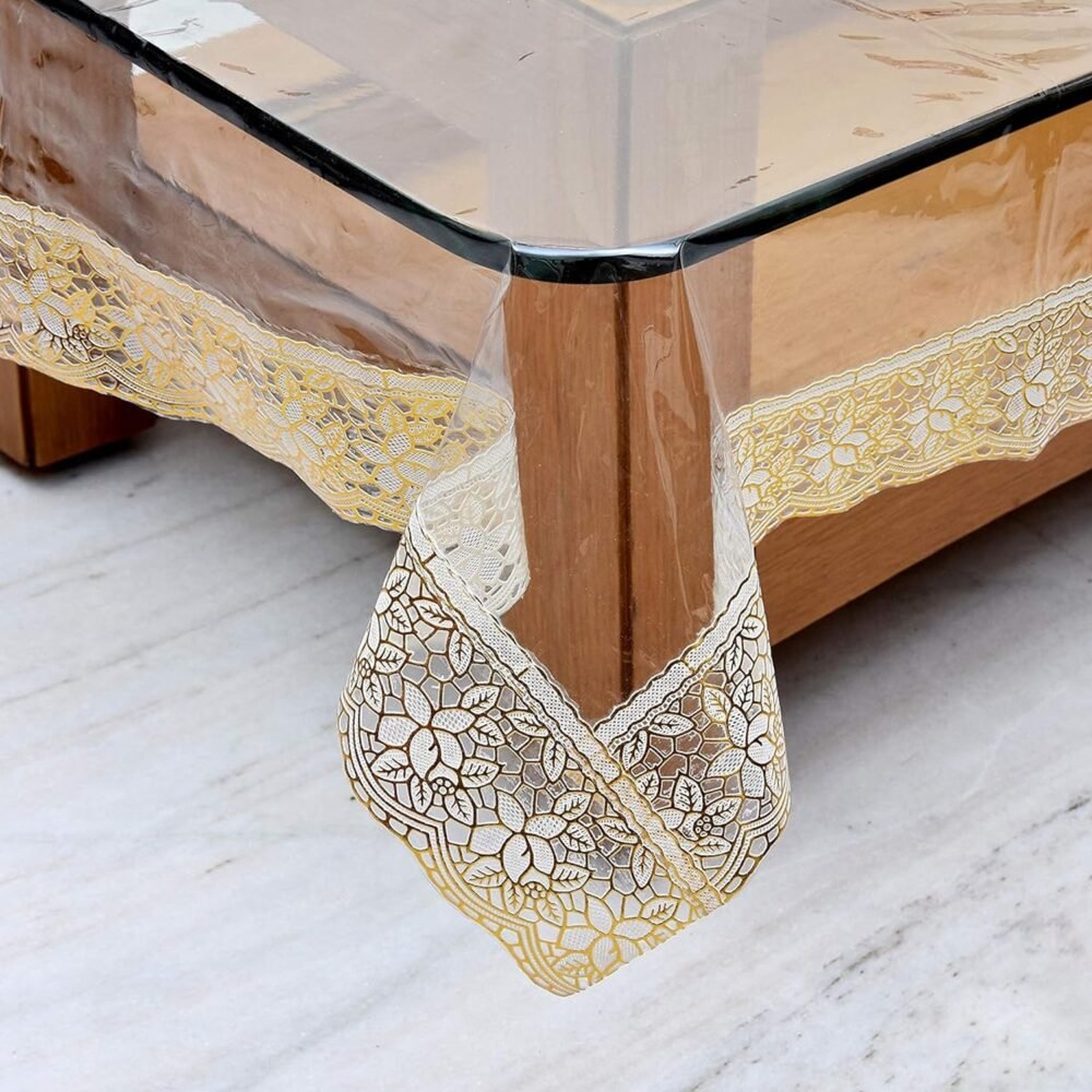 Transparent PVC Table Cover – Waterproof & Stylish for Dining & Center Tables
