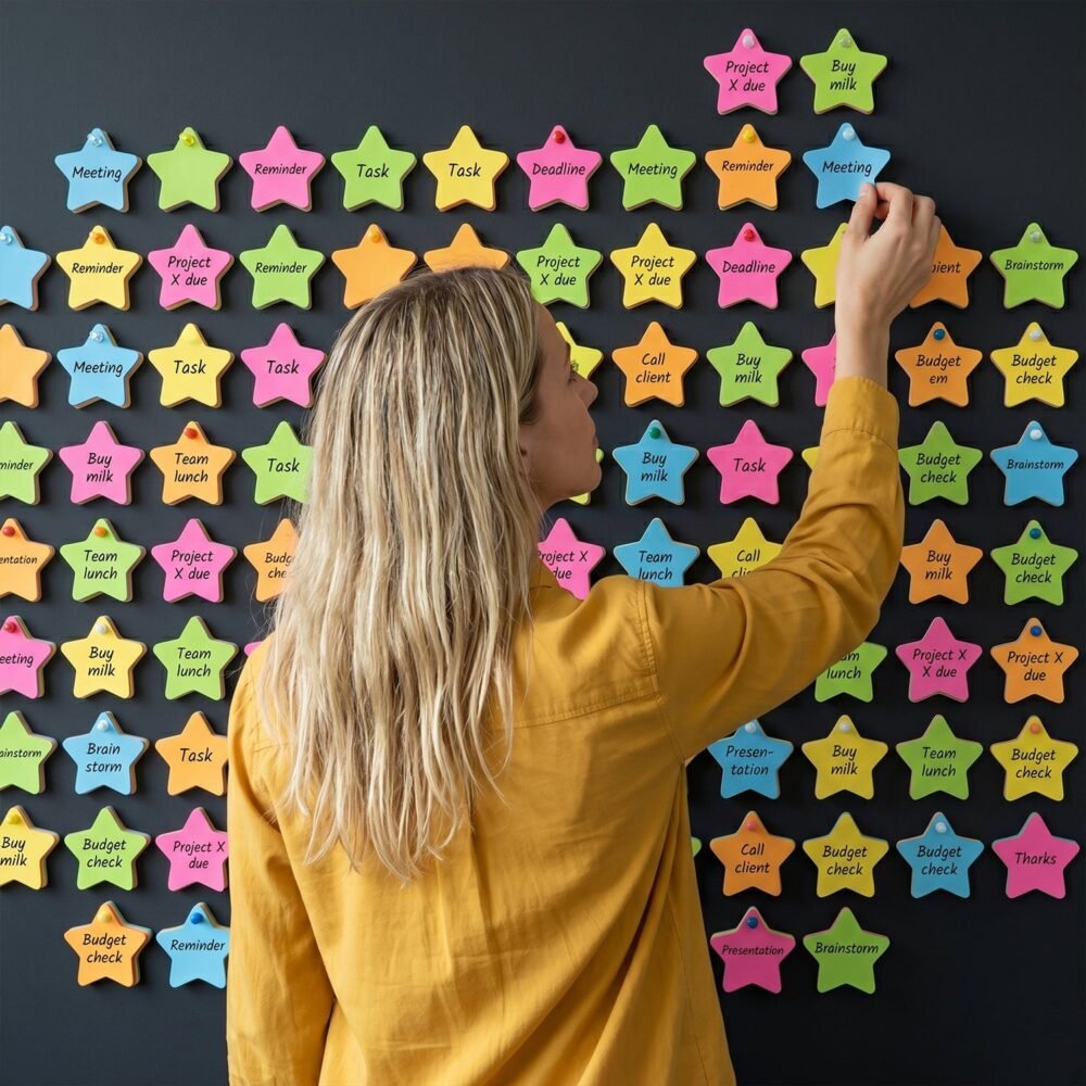 Star-Shaped Sticky Notes – Reusable & Vibrant Reminders