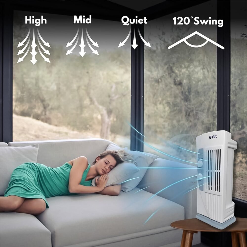 Orbit Micro Oscillating Tower Fan – Compact Adjustable Speed Fan
