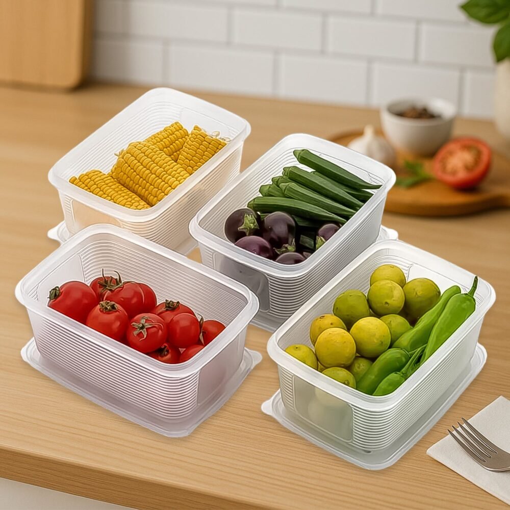 Plastic Food Storage Containers – 6-Piece Airtight Set for Kitchen