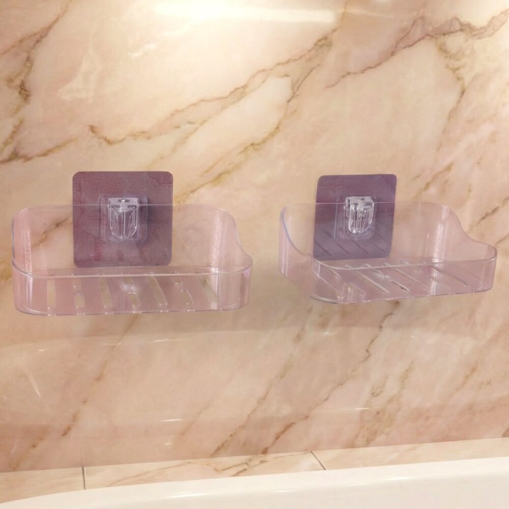 03_48a2d4f1-1f85-4e69-8425-ea0300015579.jpg Transparent Wall-Mounted Soap Dish Set – Space-Saving & Drainage