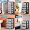 Plastic Drawer Organizer – 6-Layer Stone Texture Storage Cabinet