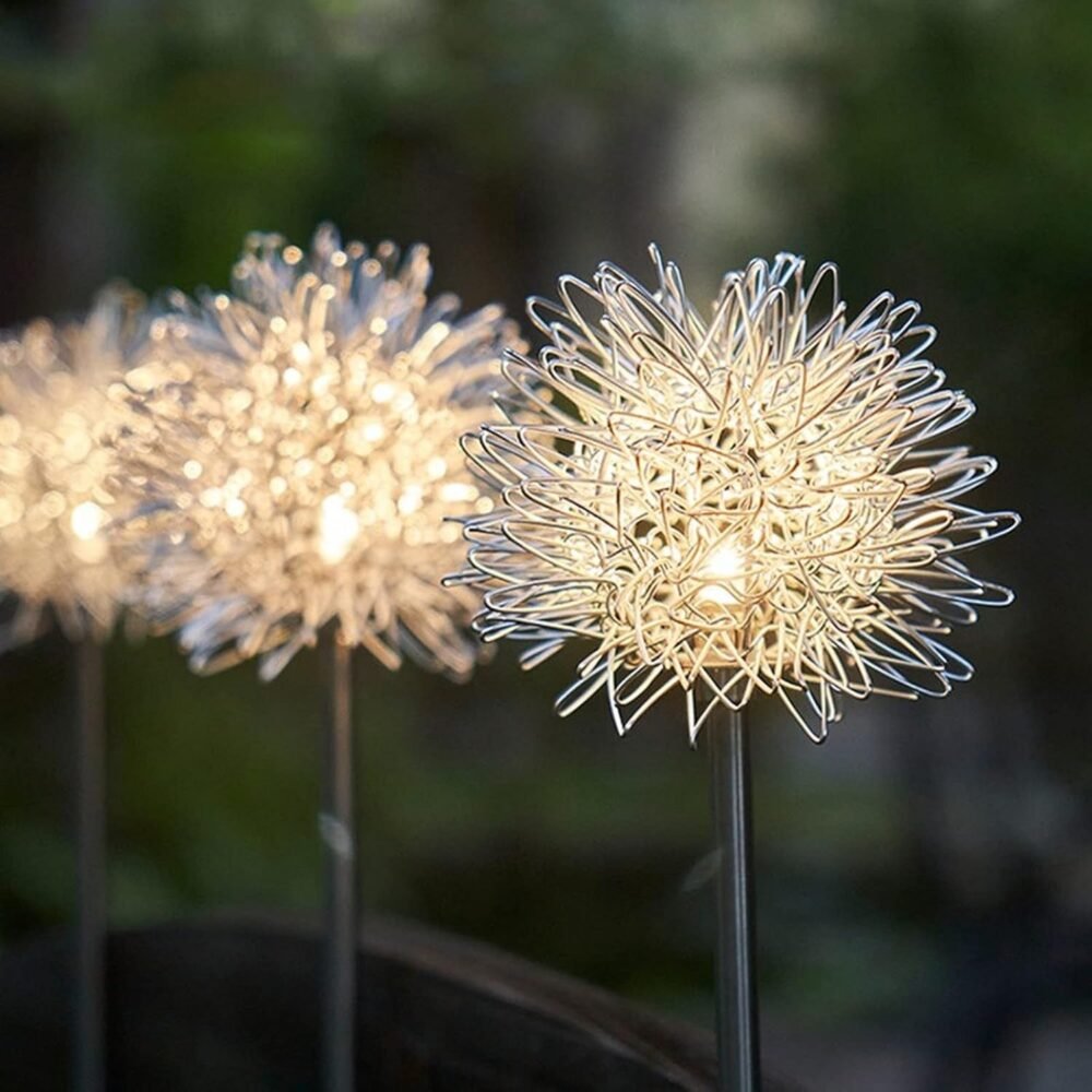 Solar Powered Dandelion Garden Lights – 2 Pc Multicolor LEDs
