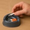 Plastic Ashtray – Durable Grey with Triple Cigarette Slots