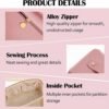Travel Makeup Organizer Pouch – Waterproof Peach Zipper Bag