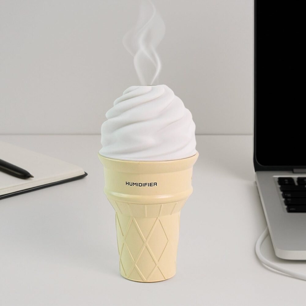 Ice Cream Cone Humidifier – Portable Air Freshener with LED