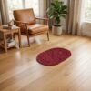 Red Oval Non-Slip Floor Mat – Durable & Soft for Indoor Use